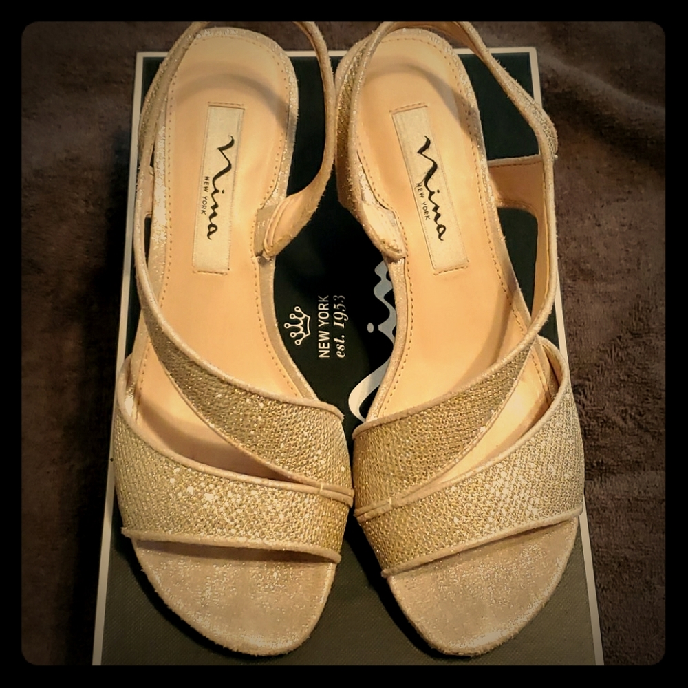 Nina Gold Heels 6